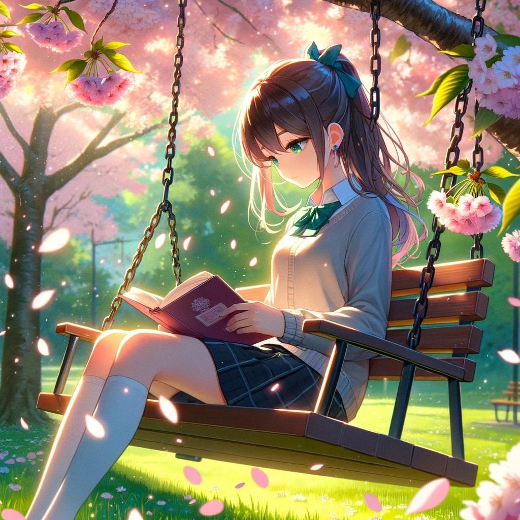 ブランコで読書