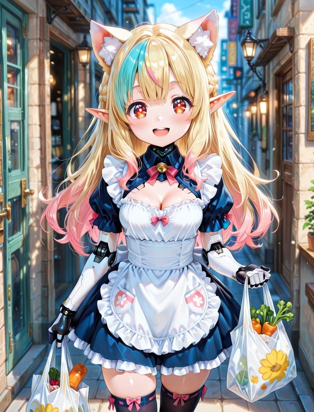 12枚）買い物中のメイドロボさん