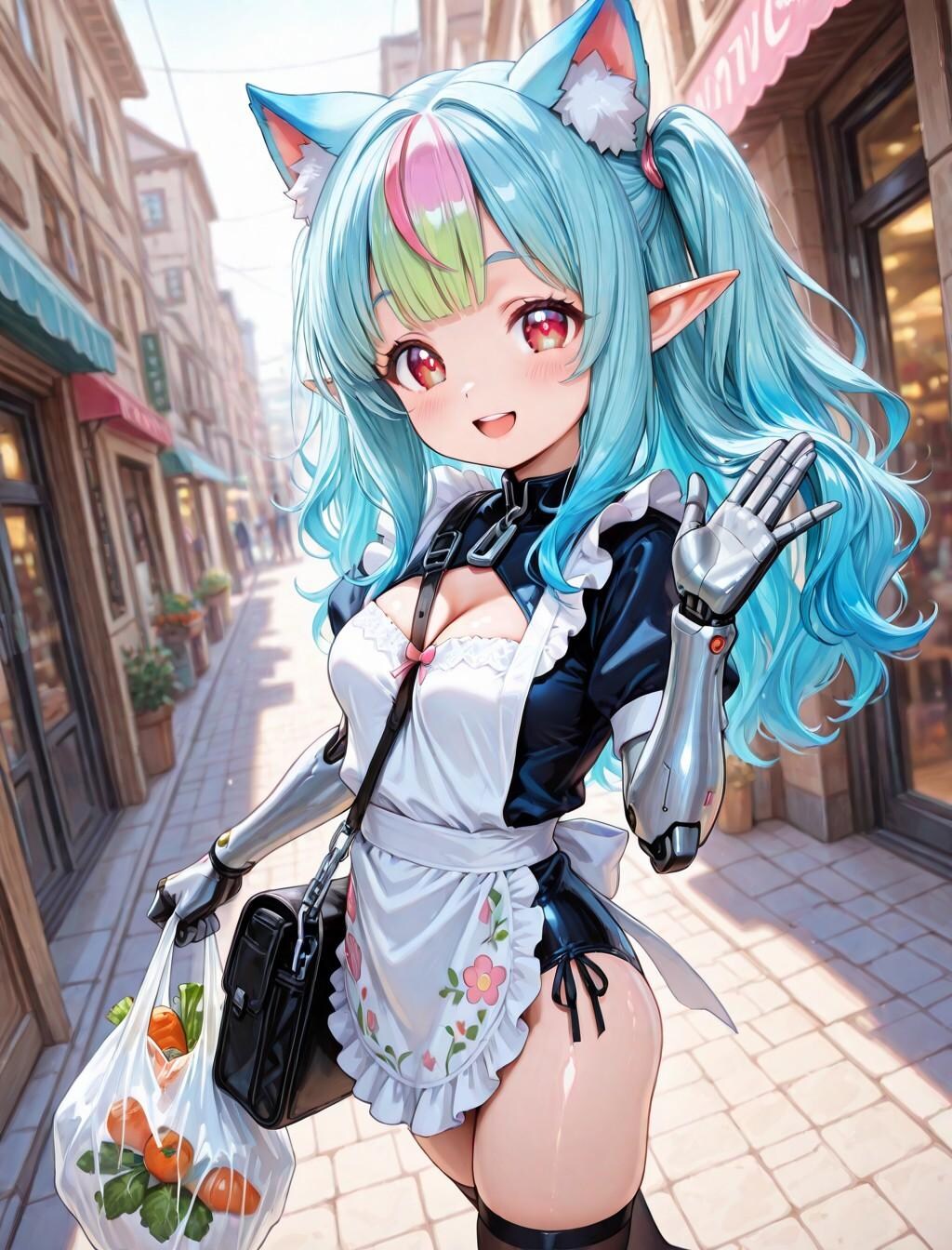 12枚）買い物中のメイドロボさん