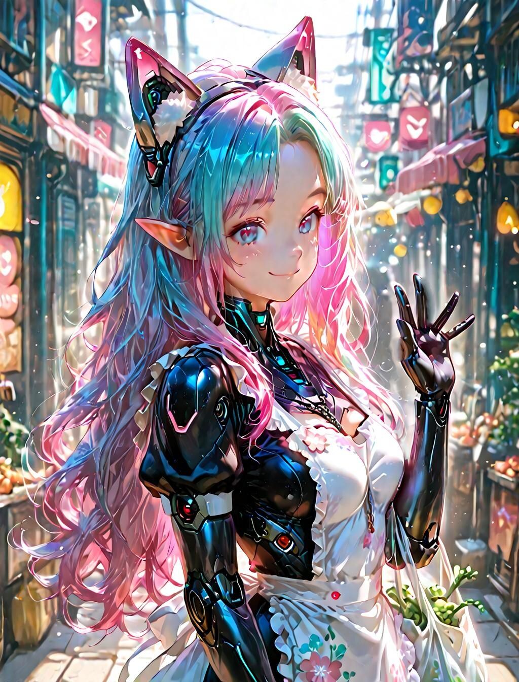12枚）買い物中のメイドロボさん
