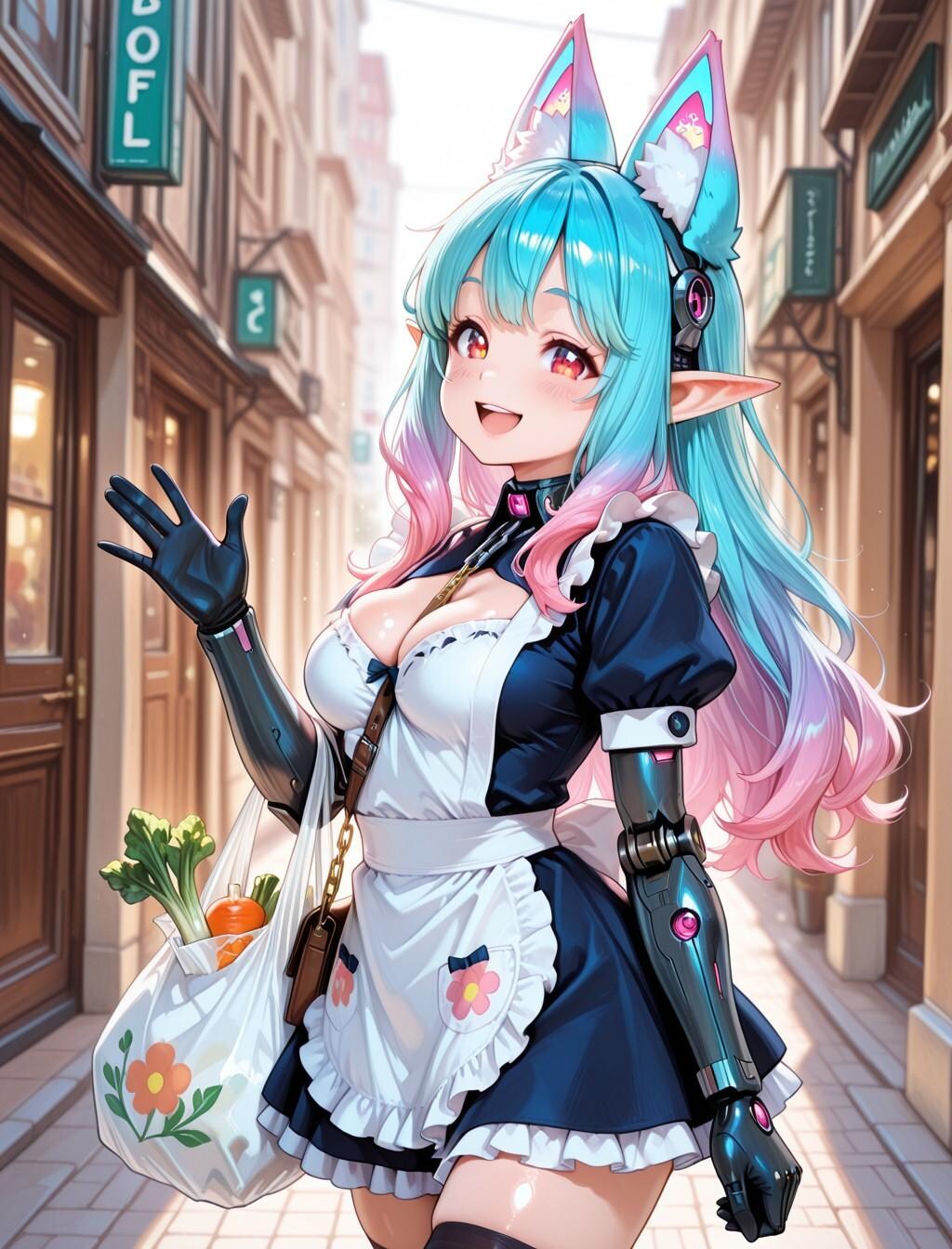 12枚）買い物中のメイドロボさん