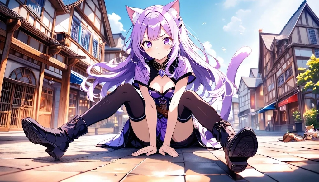 月刊冒険者『特集！　噂の美少女冒険者の姿！？』シオン（猫獣人）