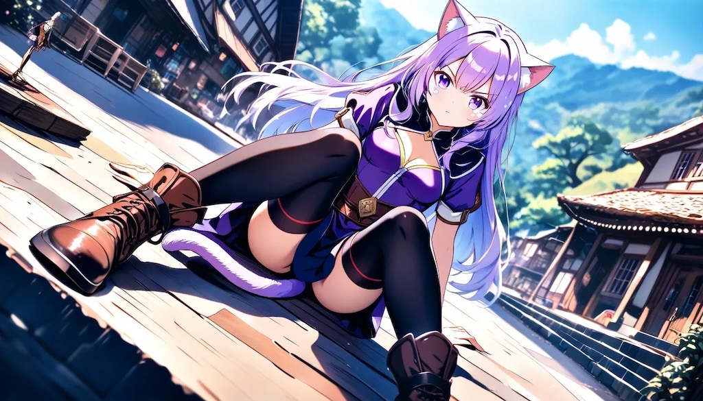 月刊冒険者『特集！　噂の美少女冒険者の姿！？』シオン（猫獣人）