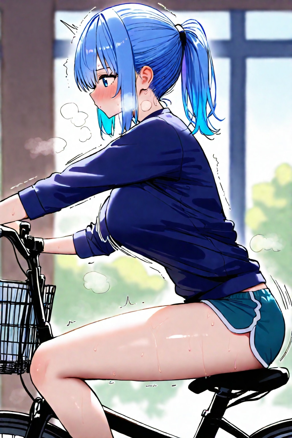 自転車のサドルに座る_UL