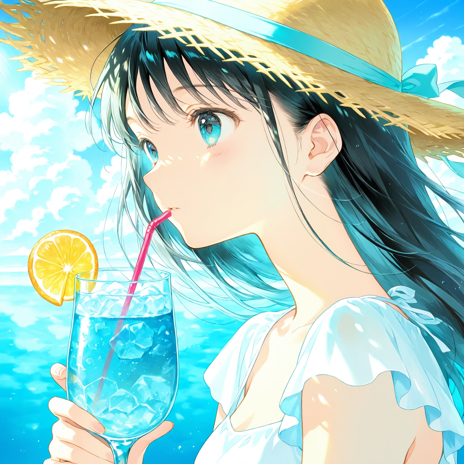 海辺の少女 | の人気AIイラスト・グラビア