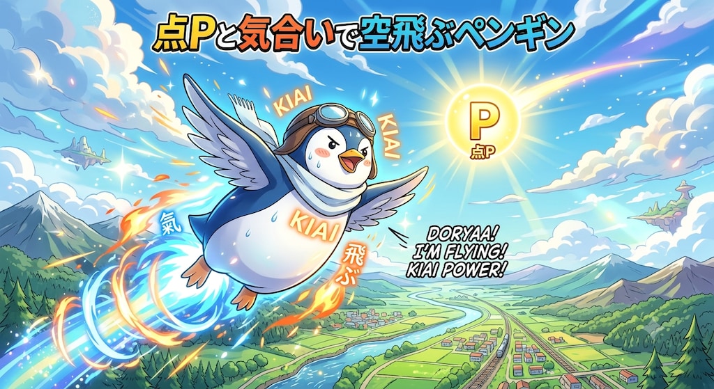 点Pと気合いで空飛ぶペンギン