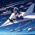 【謎画像】紙飛行機で出撃させられる女子高生 3枚目
