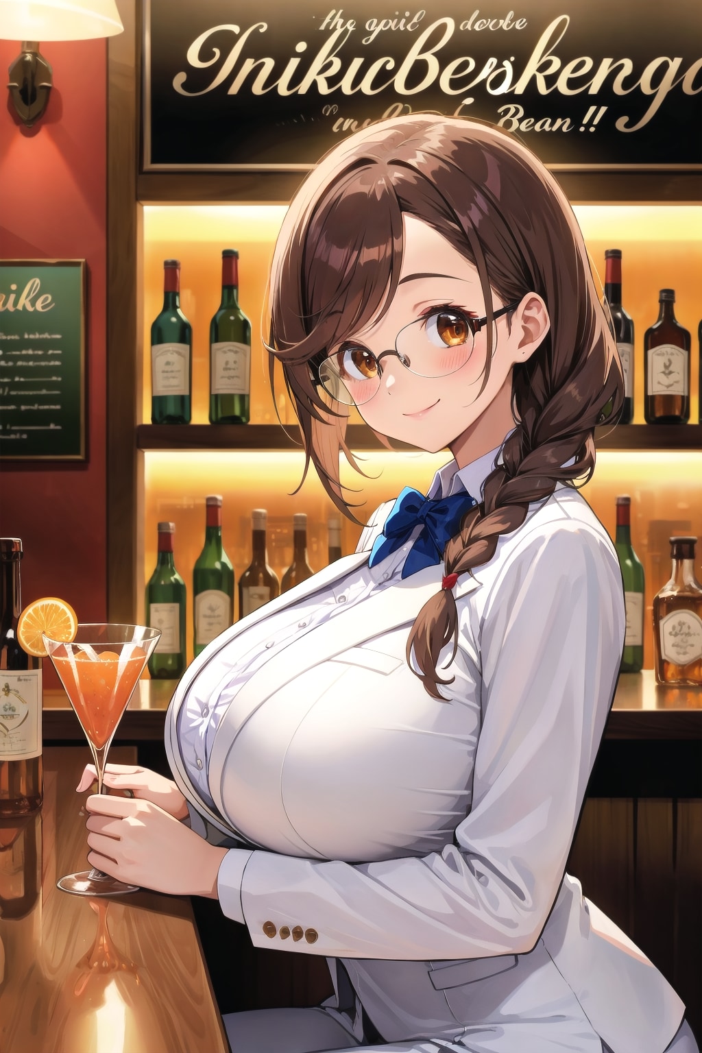 りえさん、バーでお酒を嗜む