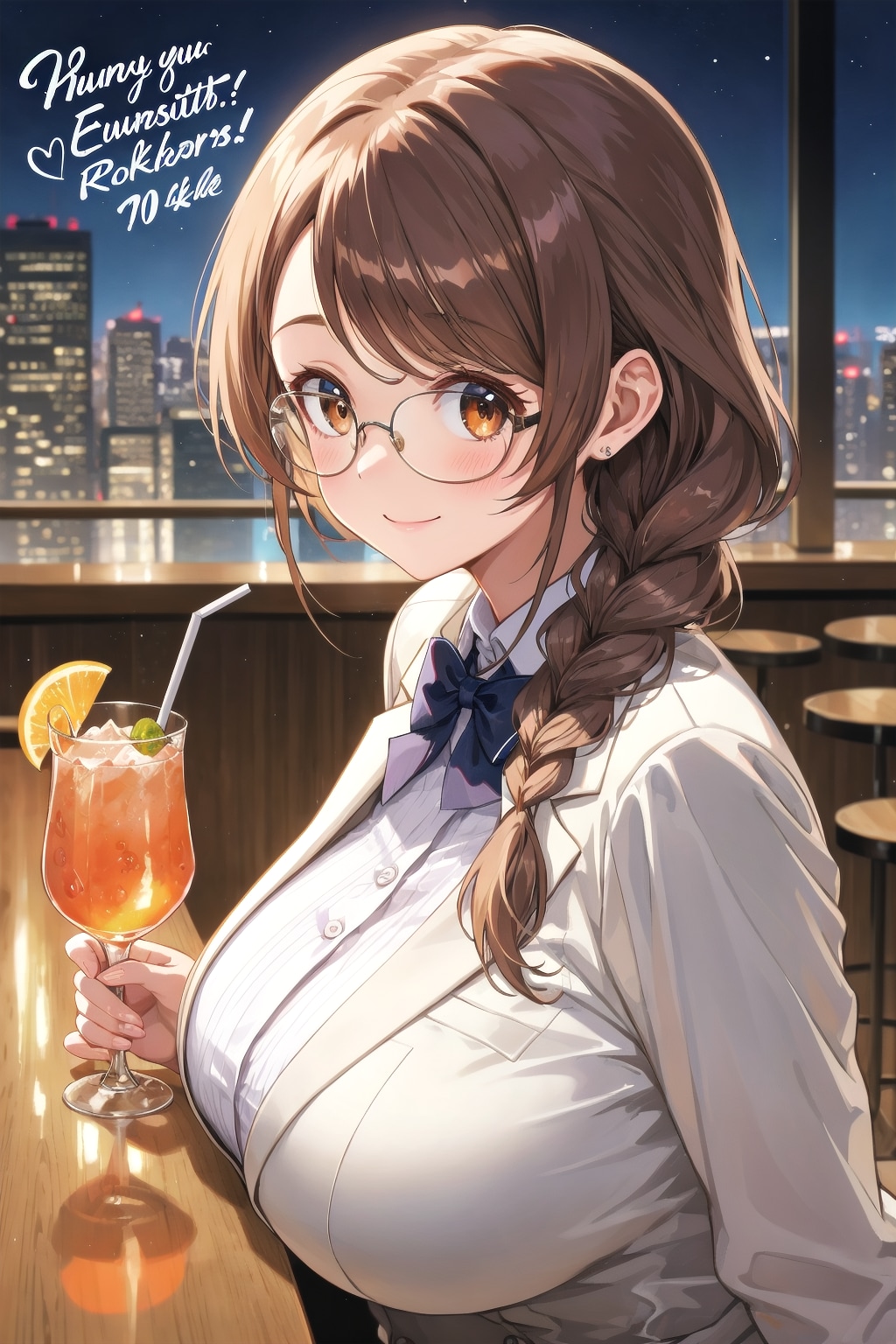 りえさん、バーでお酒を嗜む