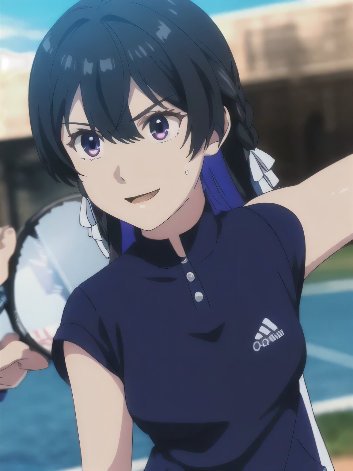 黒髪ロングでテニスウェアの少女４ | の人気AIイラスト・グラビア