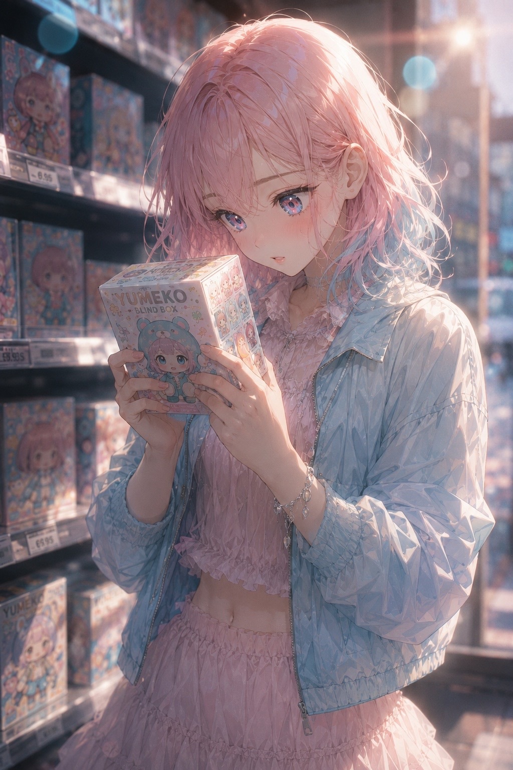 箱を見つめる横顔