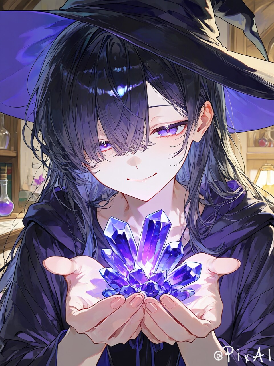 魔女さんとアメジスト | の人気AIイラスト・グラビア