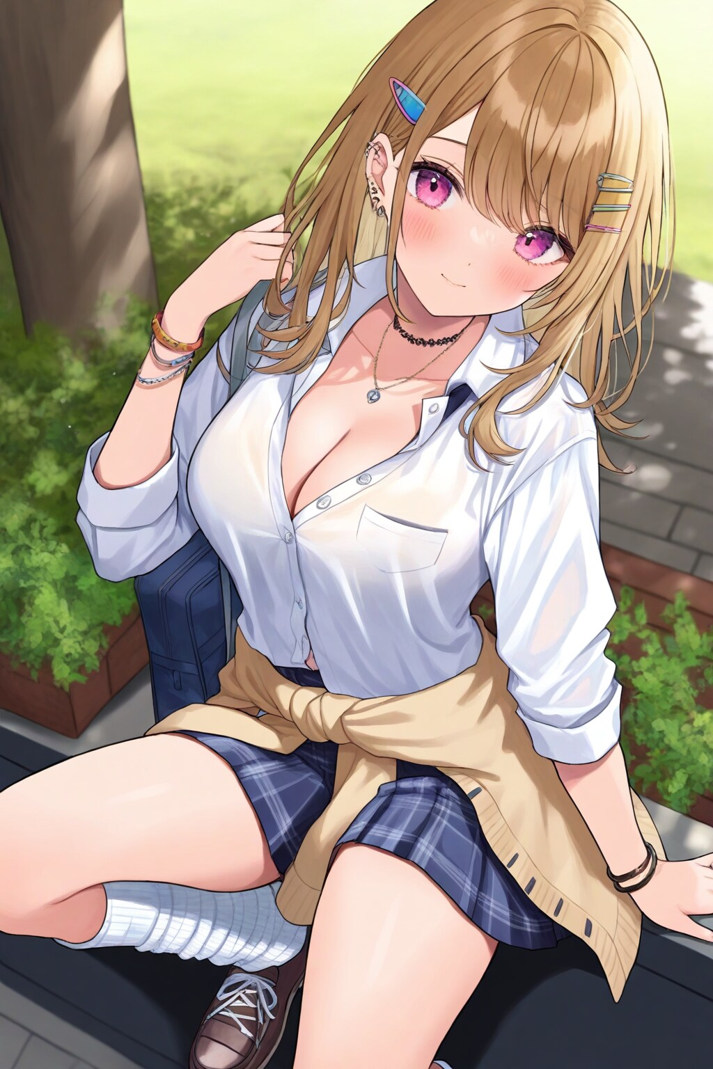 制服カーデ腰巻き