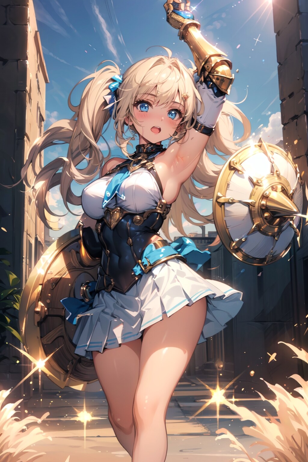 盾を飛ばすワカメちゃん