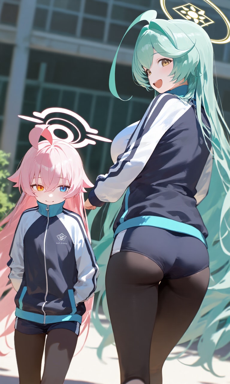 ホシノとユメ　タイツとジャージ1 | の人気AIイラスト・グラビア