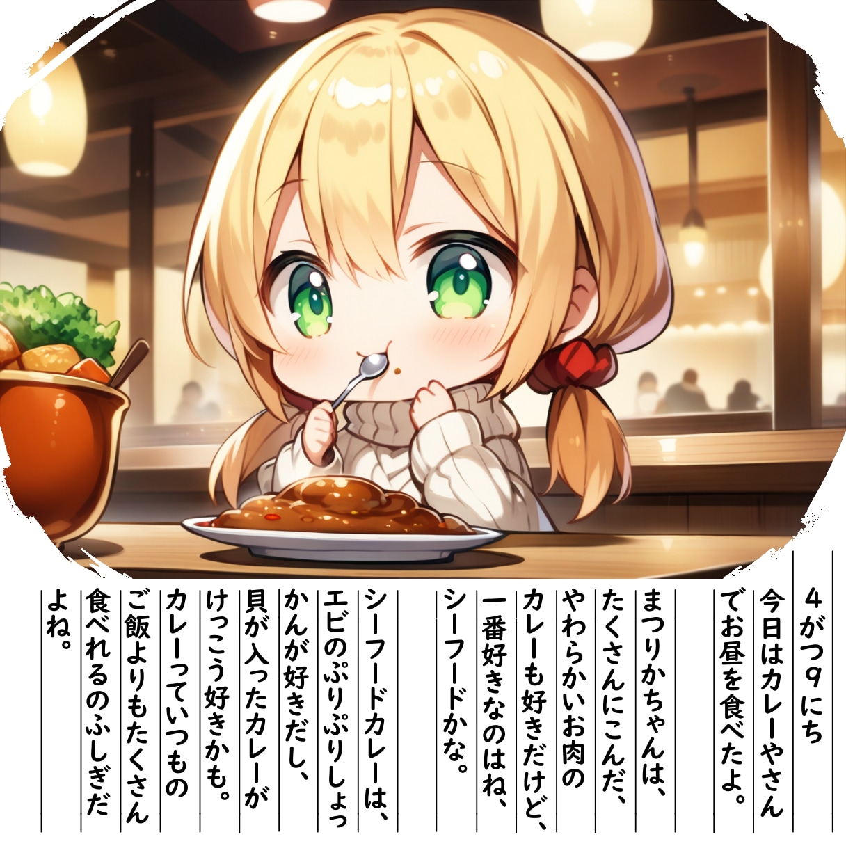 【絵日記】かれーっておいしいね | の人気AIイラスト・グラビア