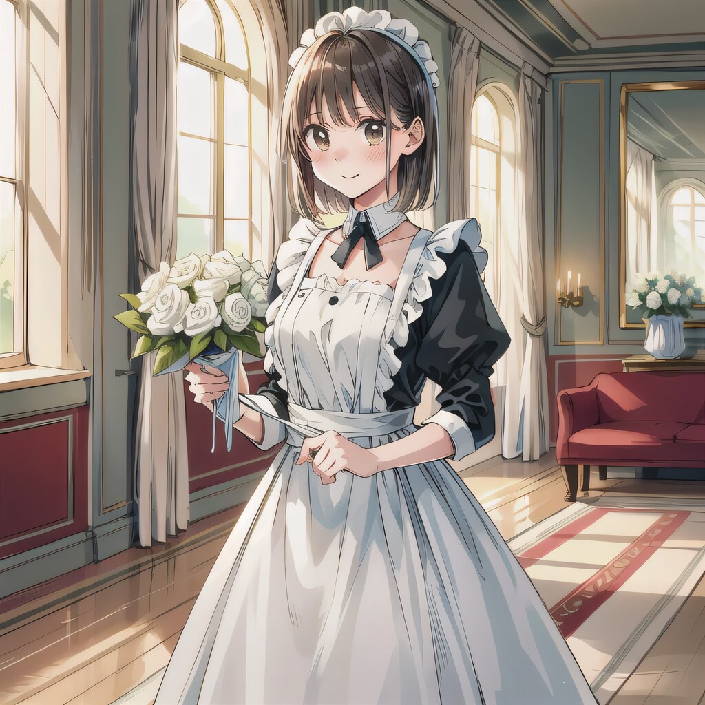 茶髪ボブでメイド服の少女１２