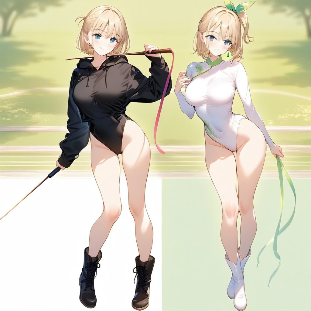 金髪ショート新体操美少女