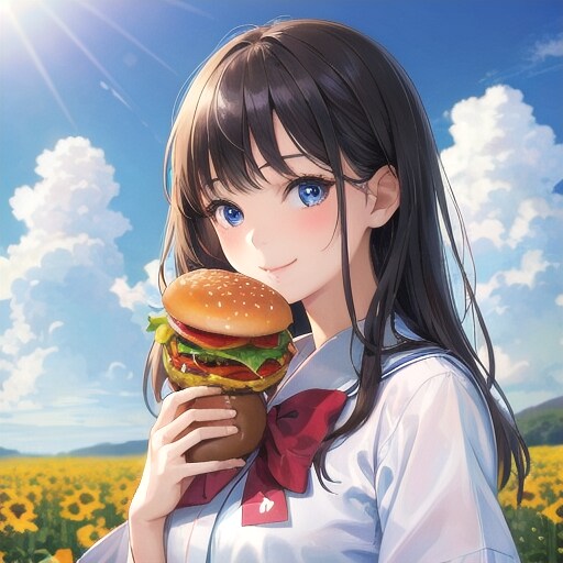 向日葵とハンバーガー | の人気AIイラスト・グラビア