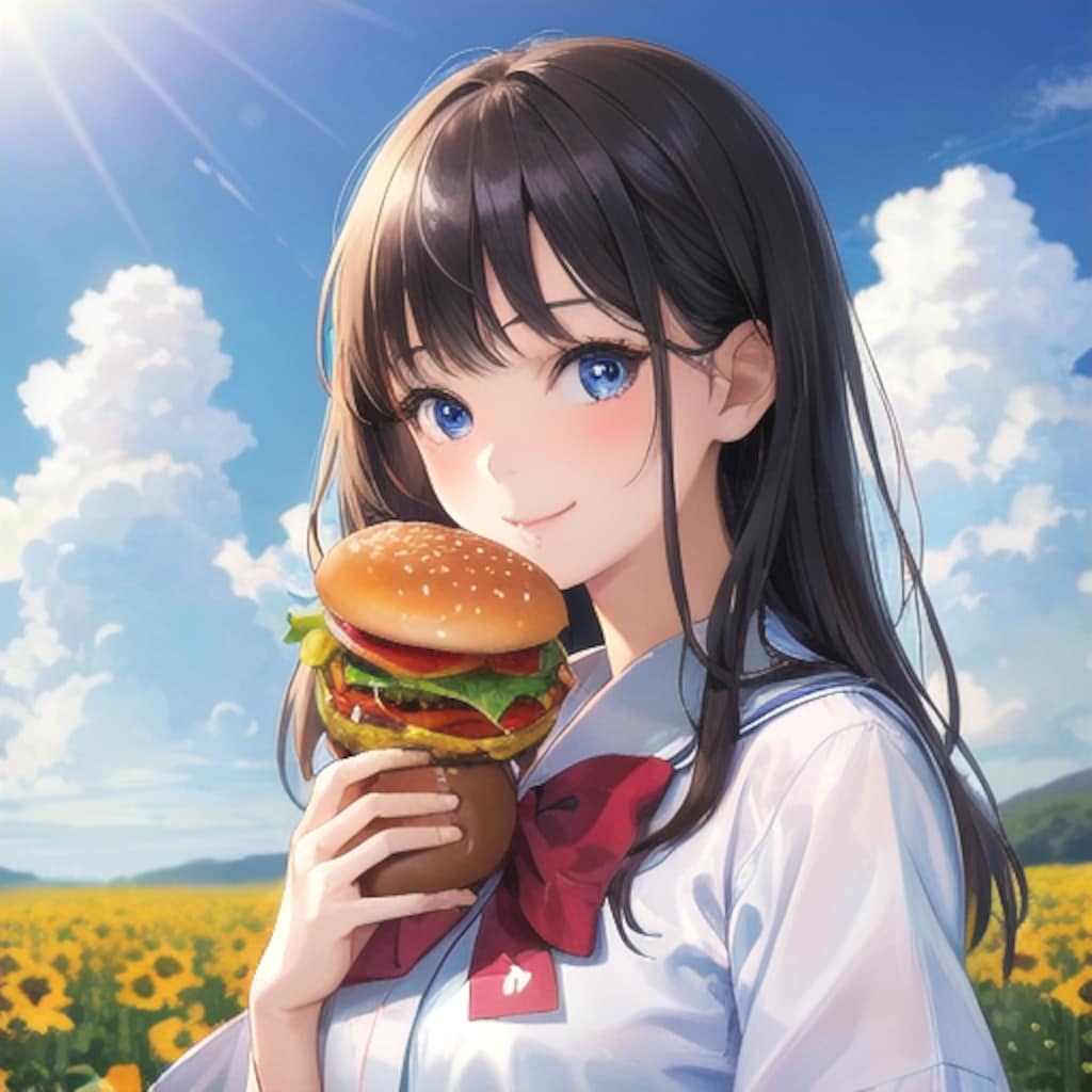 向日葵とハンバーガー