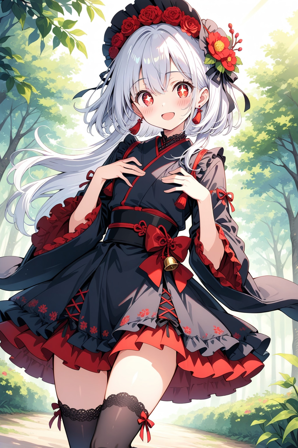 今日だけは漆黒の和ロリ姫です #普段はクラスの端っこにいるわたしですが