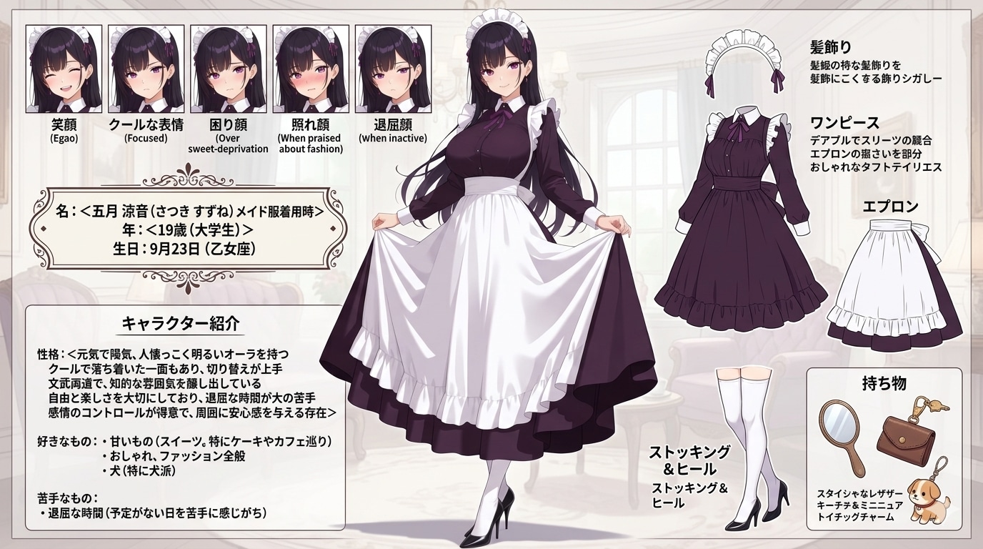 涼音さんのキャラクターシート | の人気AIイラスト・グラビア