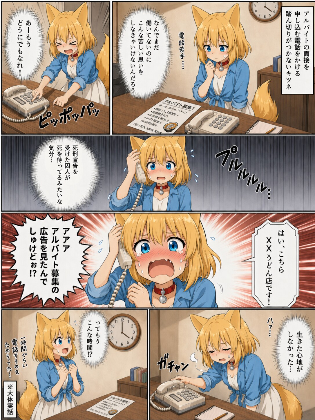 電話に激しい恐怖心を抱くキツネ | の人気AIイラスト・グラビア