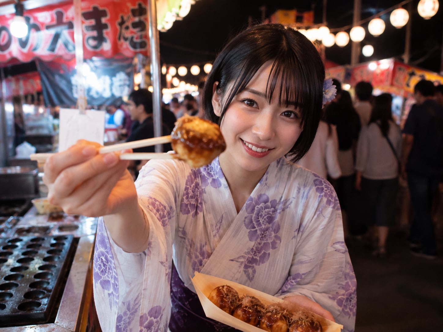 激アツたこ焼きを笑顔で口にねじ込んでくる