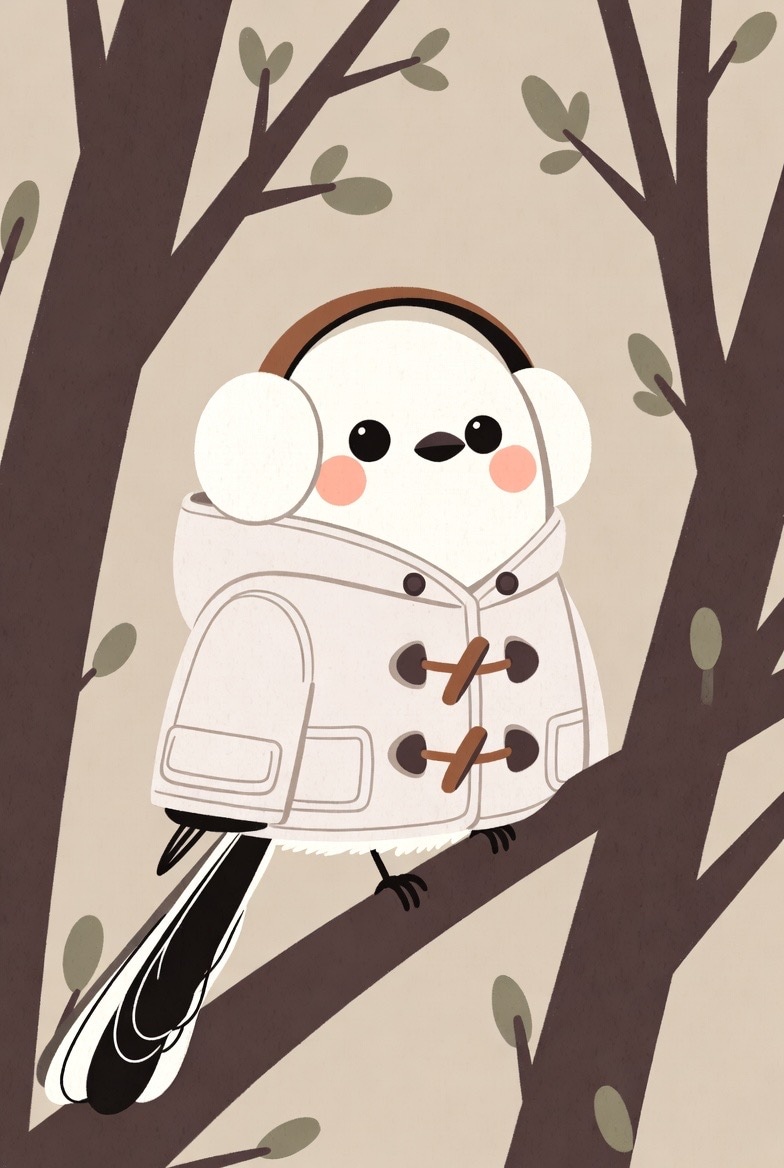 コートを着たシマエナガ | の人気AIイラスト・グラビア