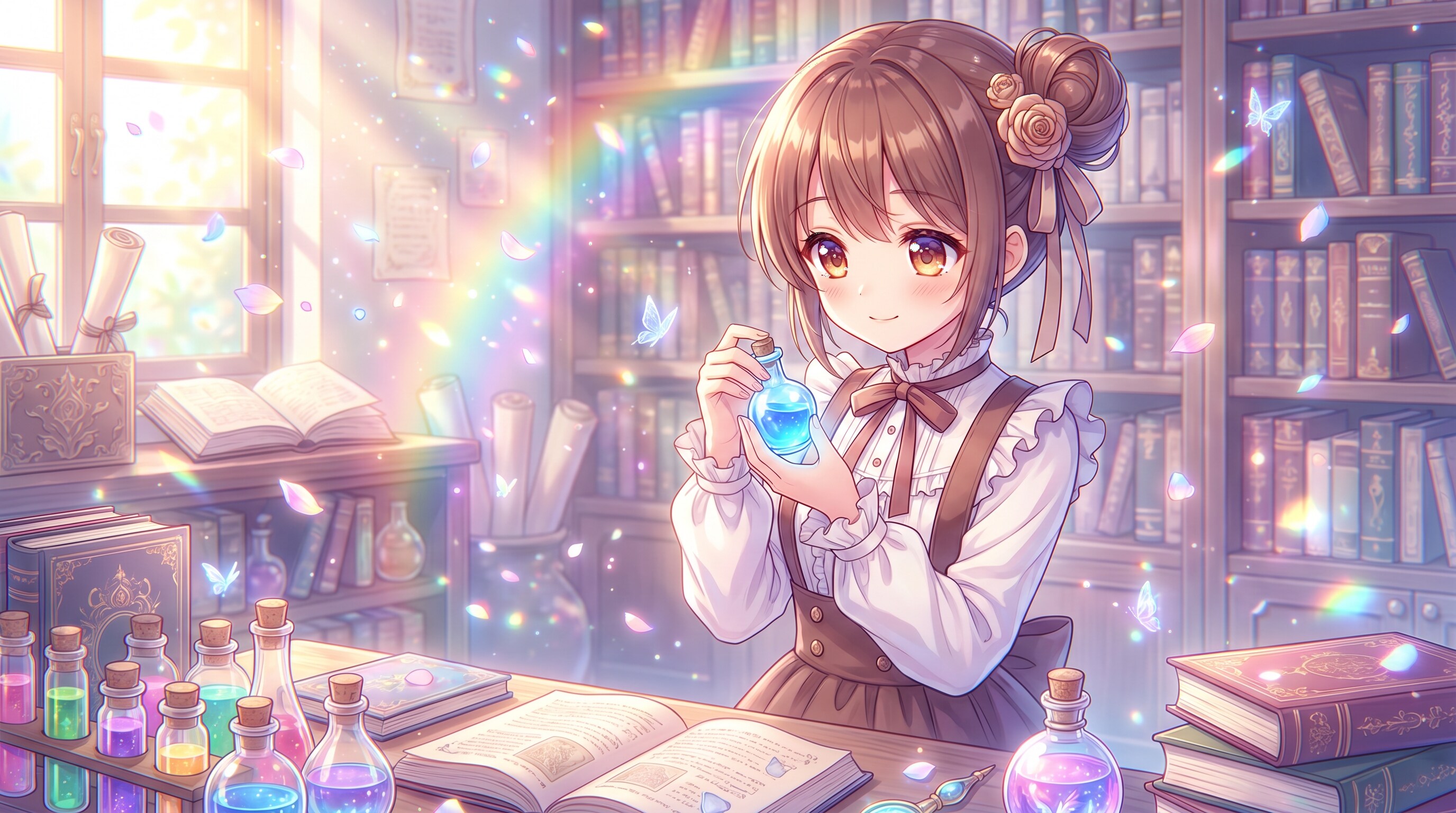 蔵書と虹薬の調合