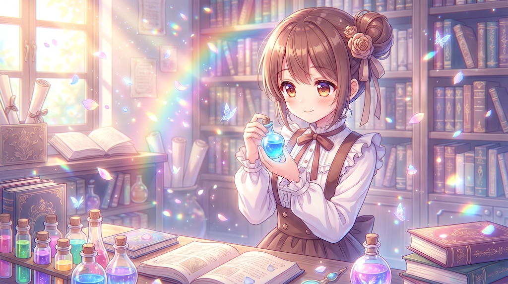 蔵書と虹薬の調合