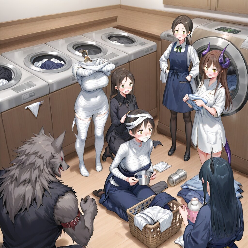 人数に対して洗濯物多すぎるわね | の人気AIイラスト・グラビア