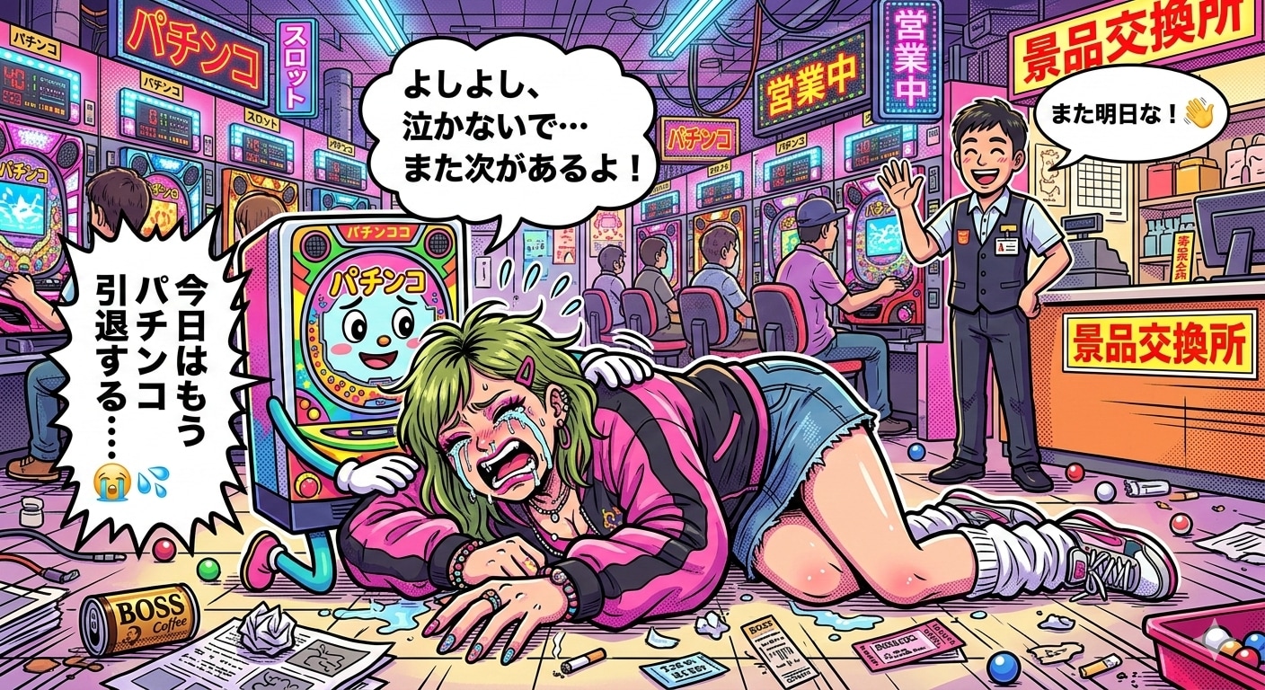 パチを引退する緑髪ちゃん