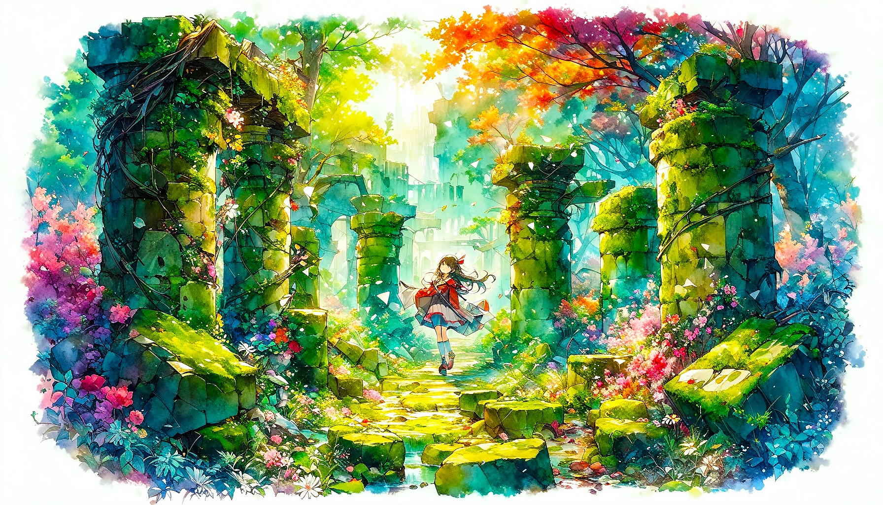 廃墟と少女⑥ | の人気AIイラスト・グラビア