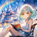 海辺で読書 2枚目