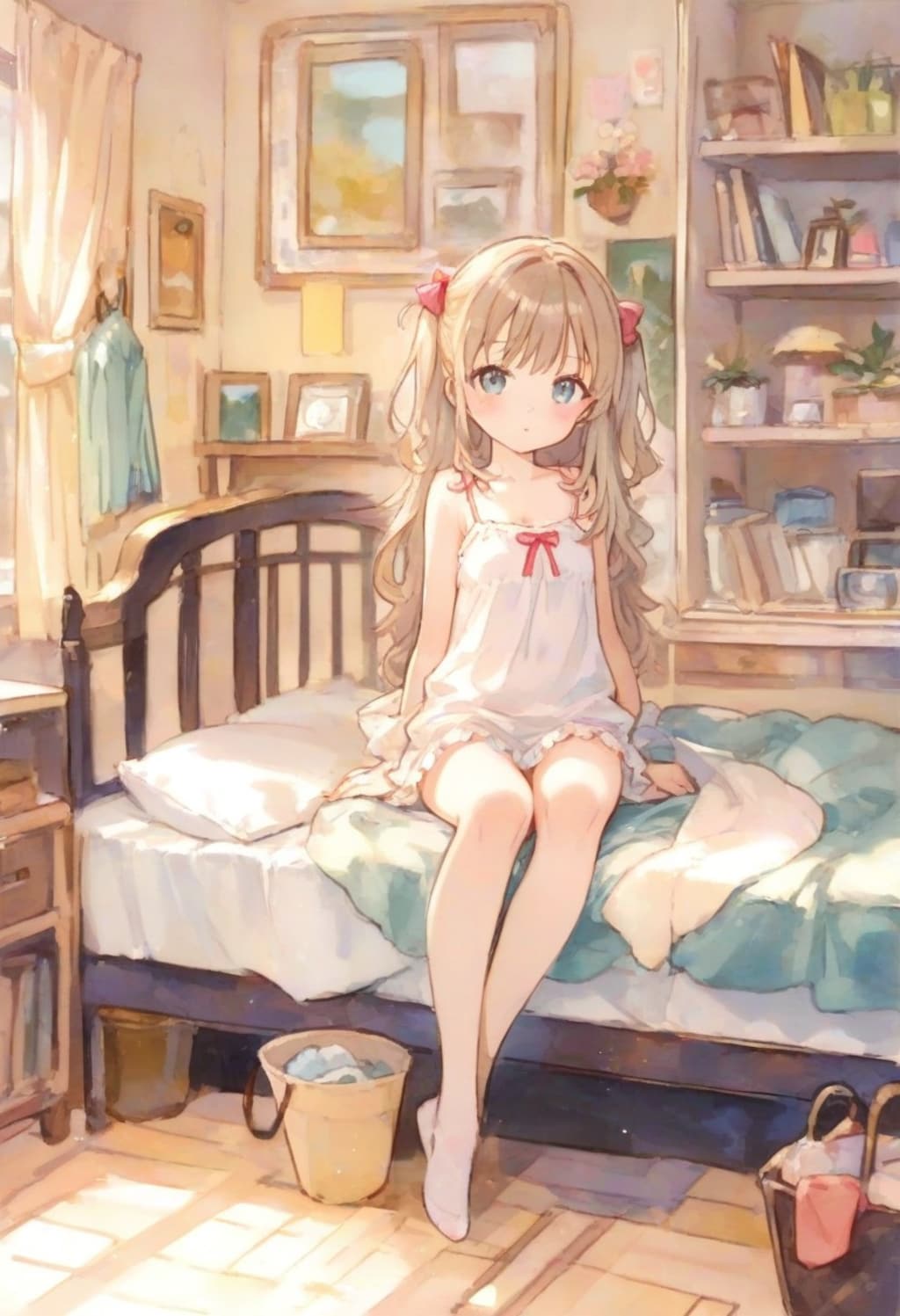 少女の部屋(水彩タッチ)(83)