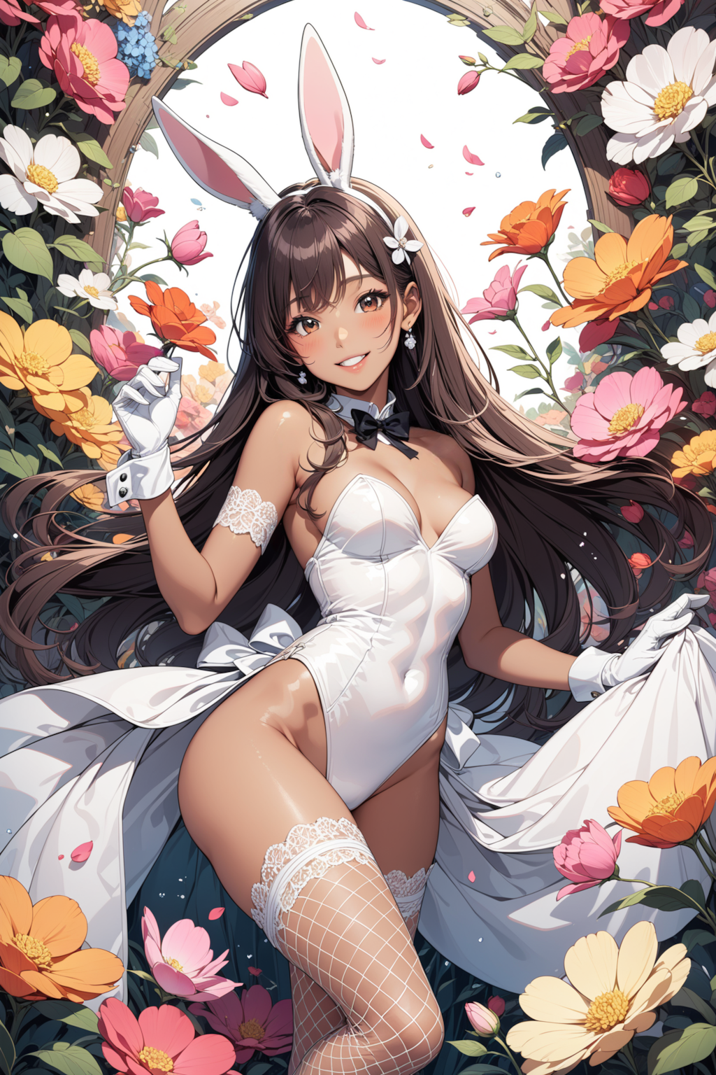 褐色バニーさん 白
