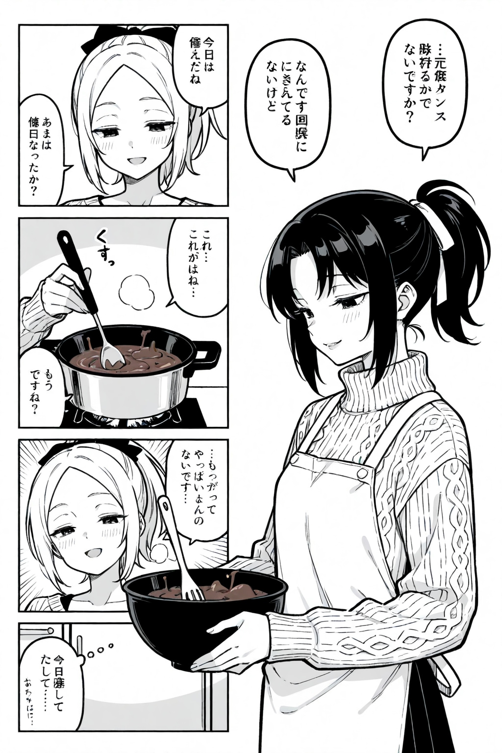 チョコを作る　漫画ぽいのなにか