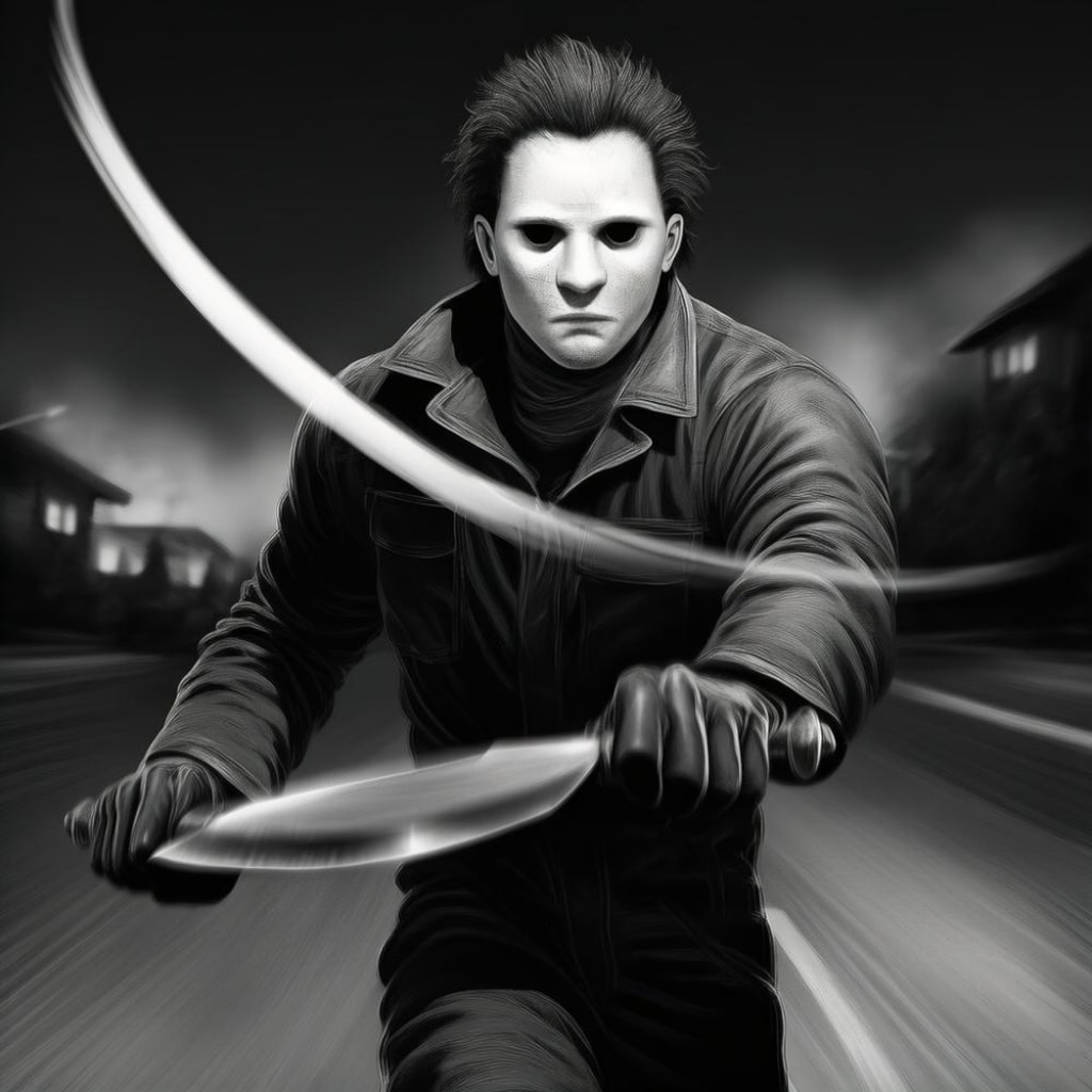 白黒ホラーコスプレ人妻達に追われる