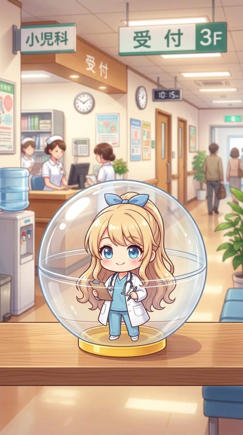 ドクター姿のTULIPちゃんをカプセルに入れたよ