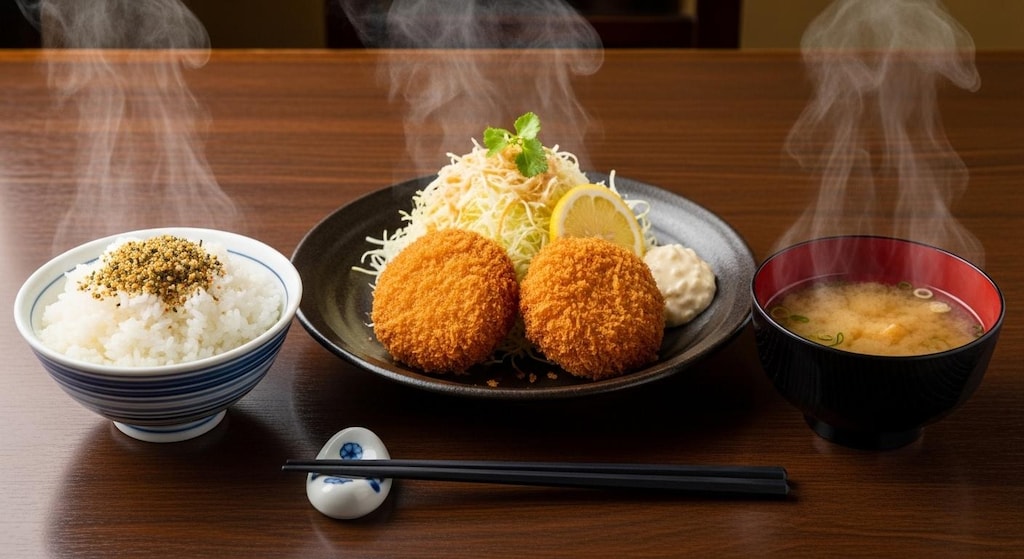摩訶不思議食堂のコロッケ膳