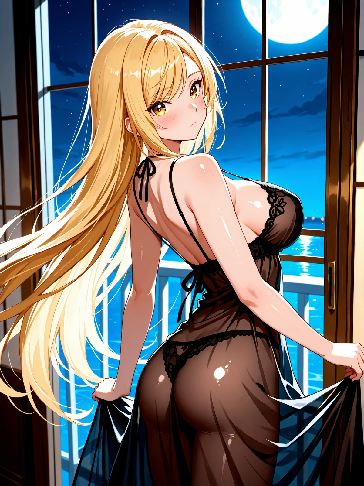 月夜のセクシーお姉さん