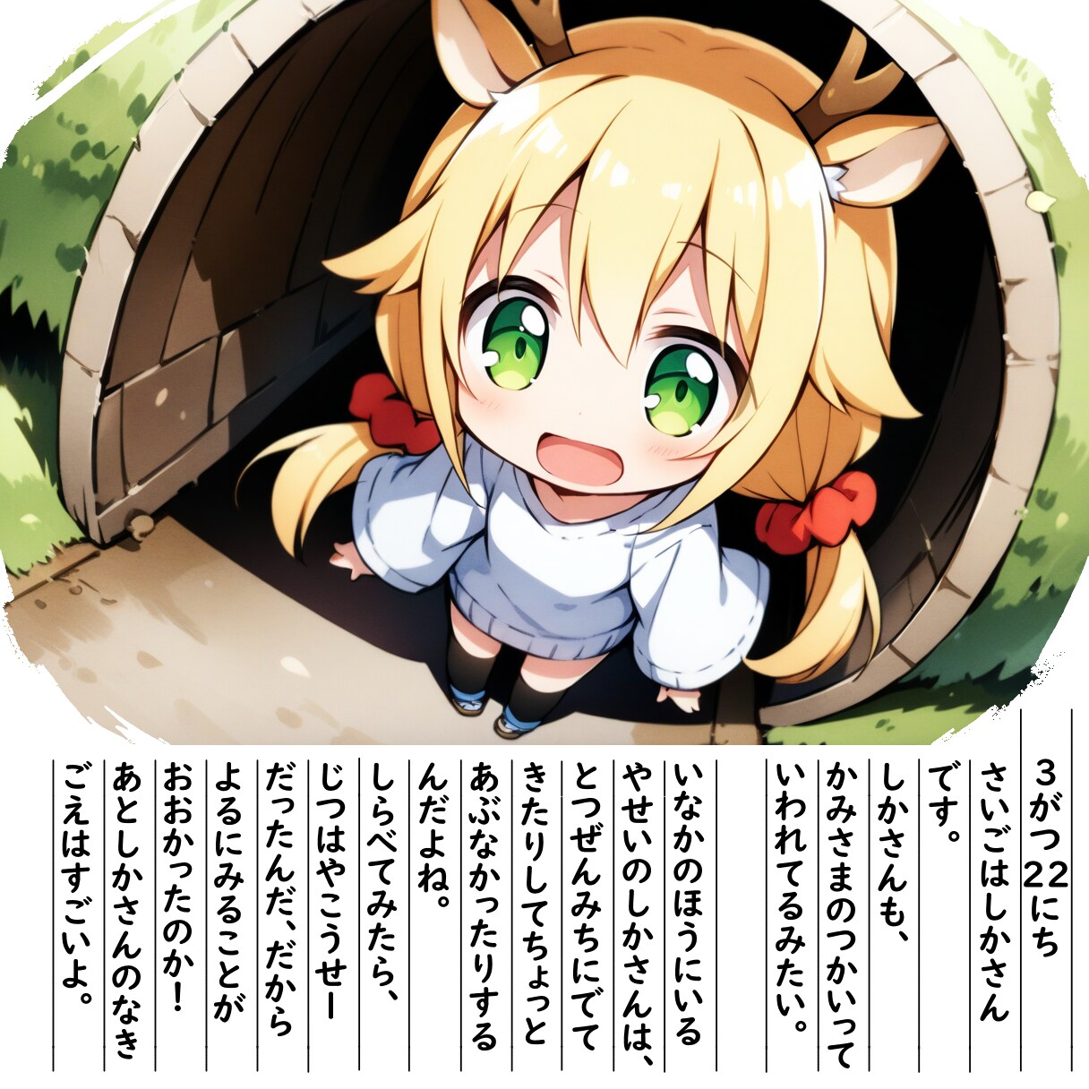 【絵日記】しかさんです | の人気AIイラスト・グラビア