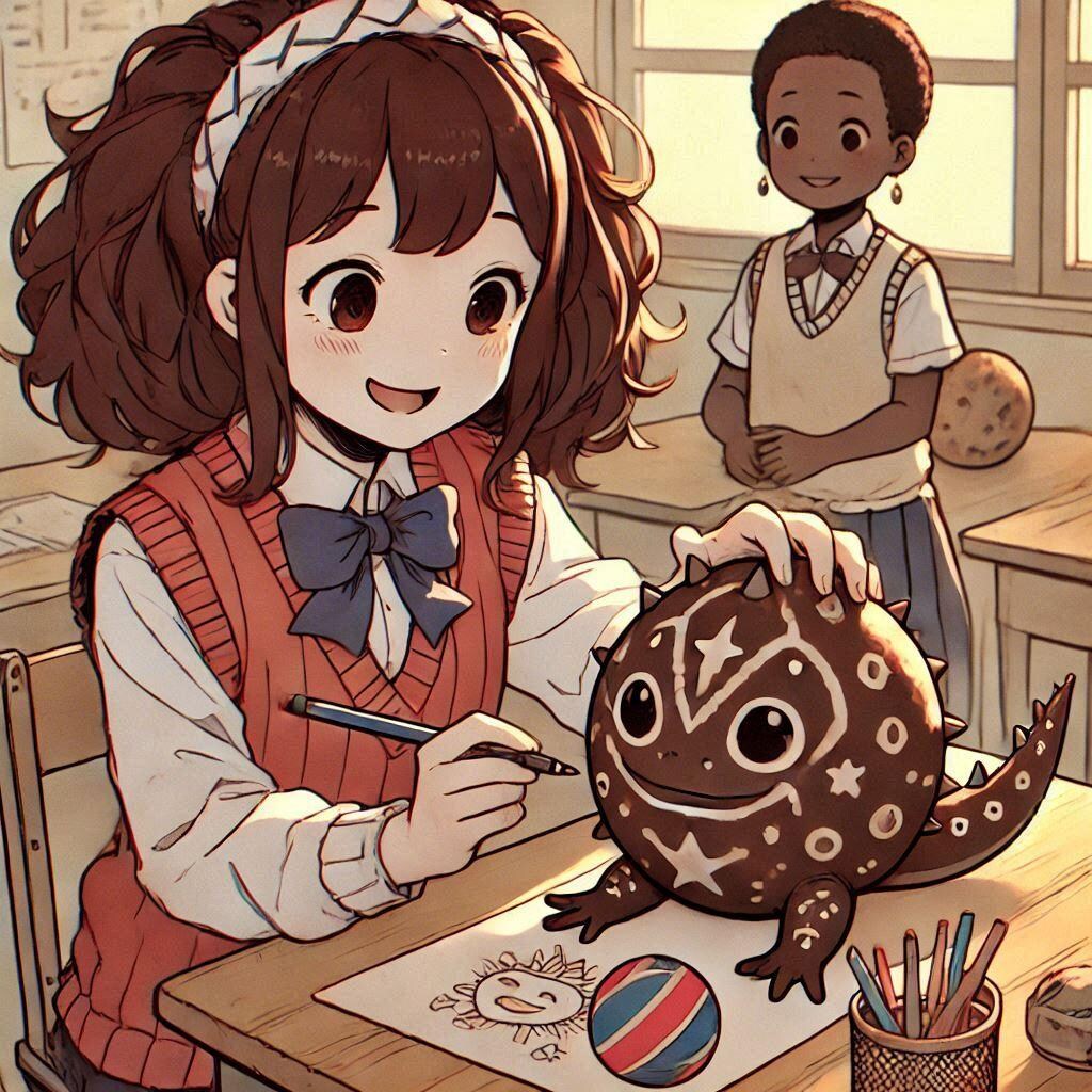 [Dalleさんで]○ートボールを作る女の子[ニュートボール]