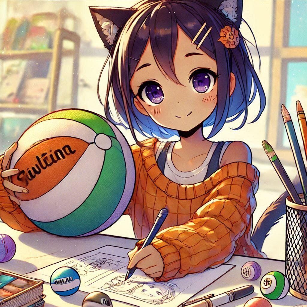 [Dalleさんで]○ートボールを作る女の子[ニュートボール]