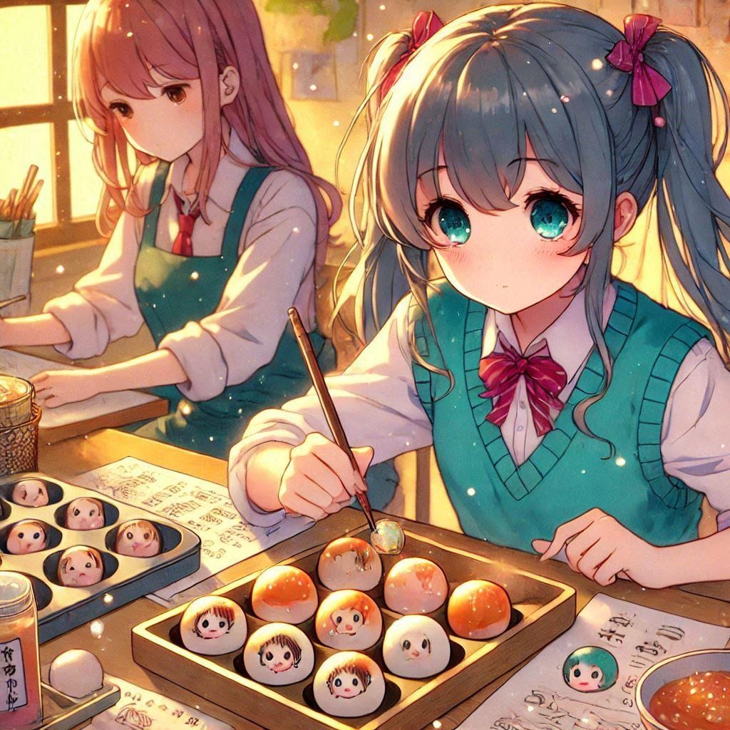 [Dalleさんで]○ートボールを作る女の子[ニュートボール]