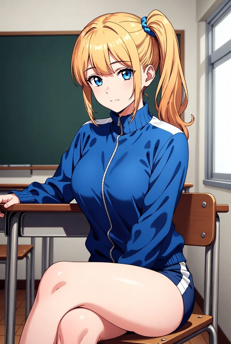 金髪ポニテ