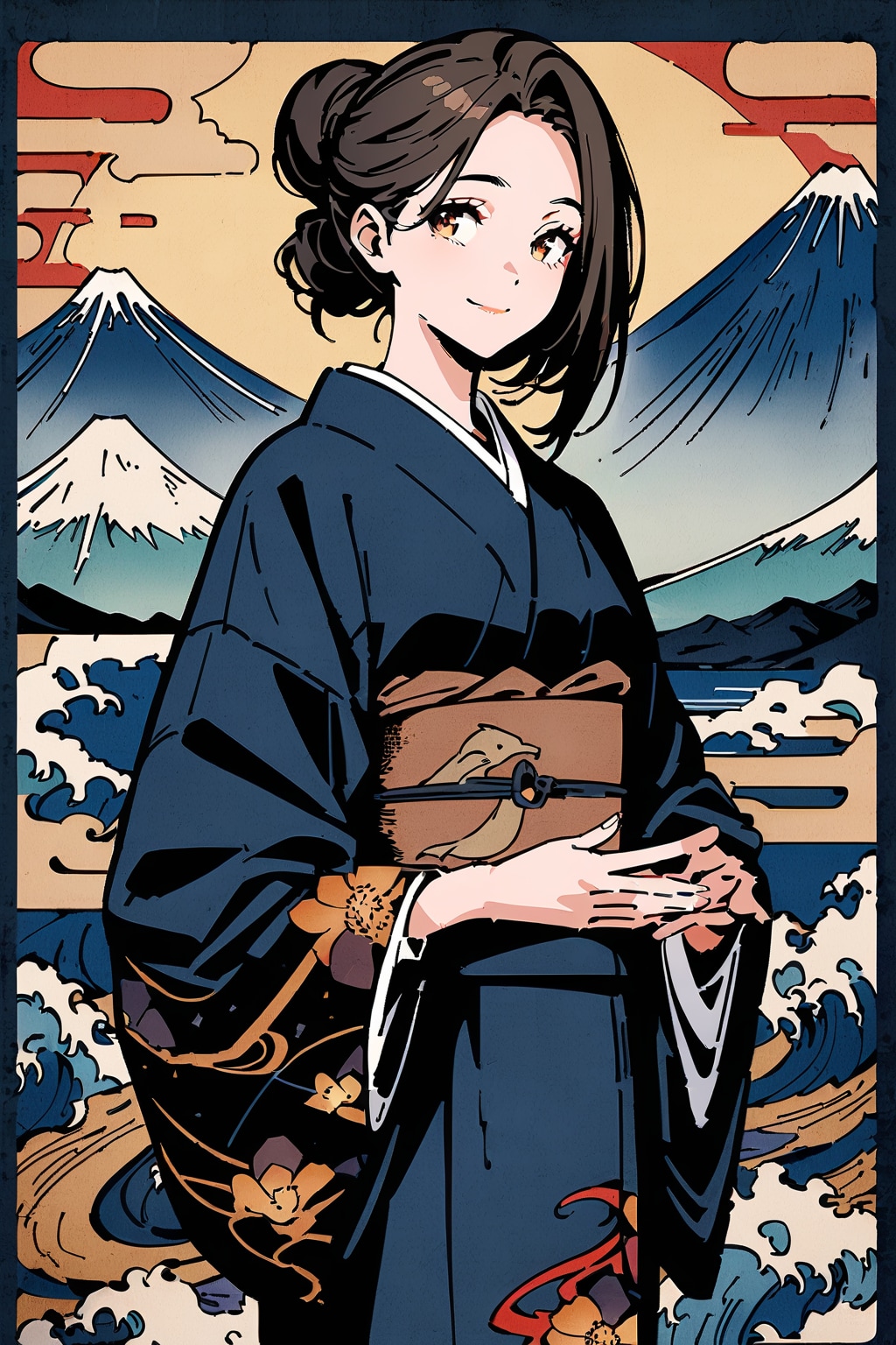 着物おねえさん（浮世絵風）　250223