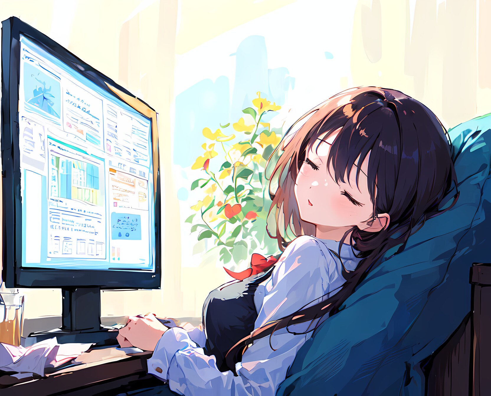モニター前で寝落ち２