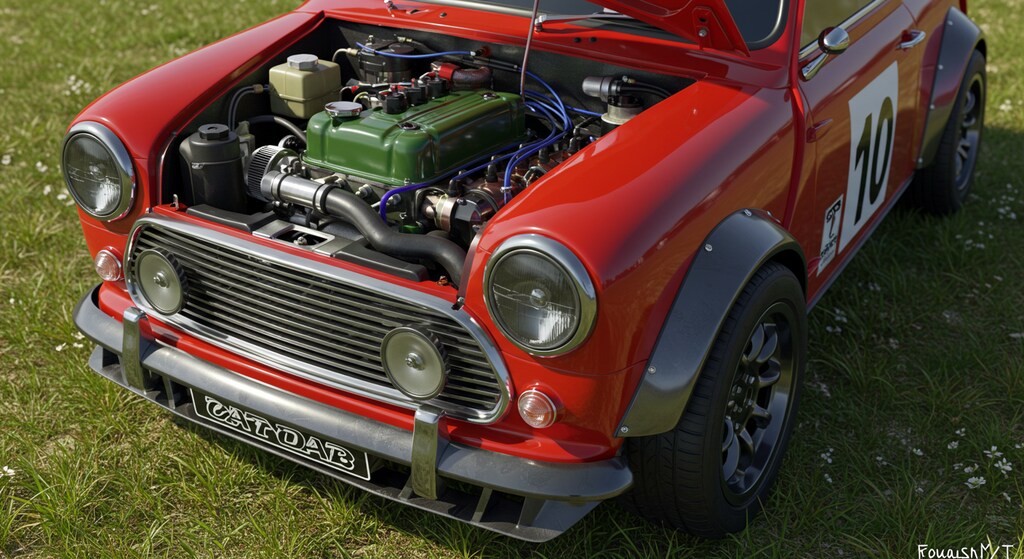 ミニクーパーエンジンルーム